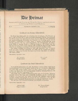 Nr. 9. Neumünster, September 1965. 72. Jahrgang.