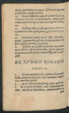 De Nummis Romanis Caput II.