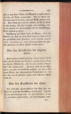 Von den Krankheiten der einzelnen Theile