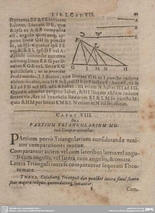 Caput VIII. De Partium Triangularium Mutuis Comparationibus.