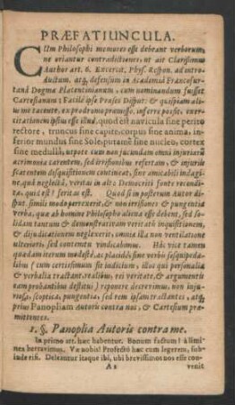 § 1. Panoplia Autoris contra me.