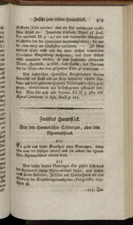 Zwölftes Hauptstück. Von den rheumatischen Schmerzen, oder dem Rheumatismus.