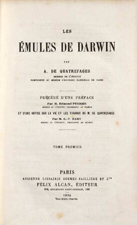 Les émules de Darwin, 1