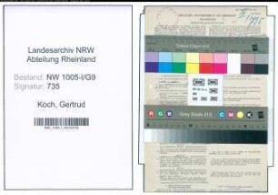 Entnazifizierung Gertrud Koch , geb. 01.04.1904 (Postangestellte)