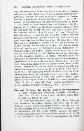 472-473 [Rezension] Scharnagl, Anton, Das feierliche Gelübde als Ehehindernis