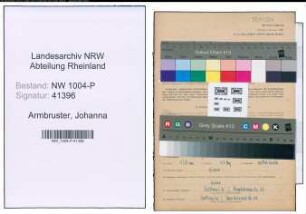 Entnazifizierung Johanna Armbruster , geb. 19.04.1899 ()