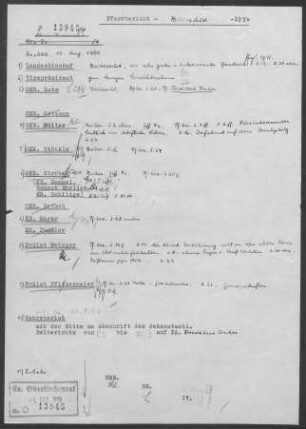 Bibersfeld: Visitationsbericht mit Pfarrbericht 1954