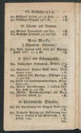 IX. Theater und Romane