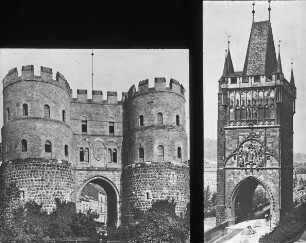 Köln, Hahnentorburg; Vgl. Prag, Altstädter Turm