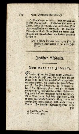 Zwölfter Abschnitt. Von Spaniens Interesse.