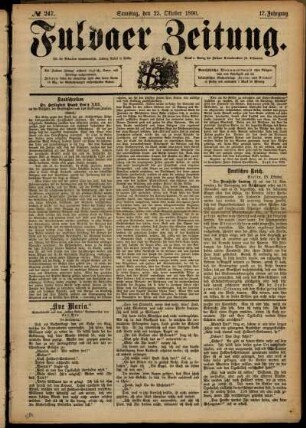 Ausgabe vom Samstag, den 25. Oktober 1890.