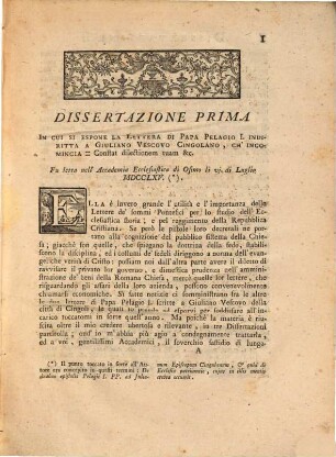 Esposizione di due lettere da papa Pelagius scritte a Giuliano Vescovo Cingolano