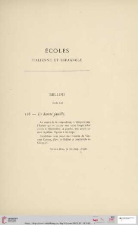 Écoles italienne et espagnole (Nr. 118 - 142)