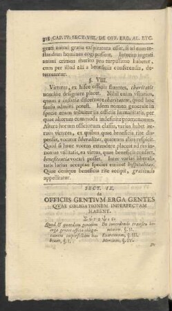 Sect. IX. de Officiis Gentium Erga Gentes Quae obligationem Imperfectam Habent.