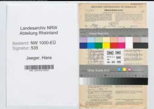 Entnazifizierung Hans Jaeger, geb. 24.04.1896 (Ingenieur)