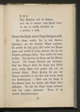 Wenn die Katze einen Vogel fangen will.
