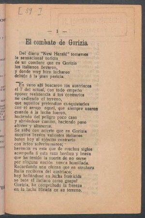 El combate de Gorizia