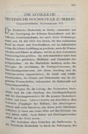 Die Königliche Technische Hochschule zu Berlin