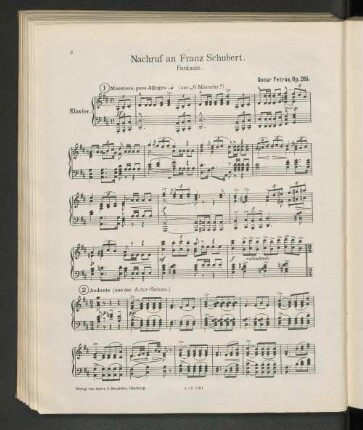 Nachruf an Franz Schubert. Fantasie.
