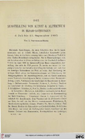 2.Ser. 18.1897: Die Ausstellung von Kunst & Alterthum in Elsass-Lothringen : 4. Juli bis 15. September 1895