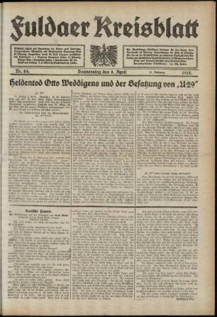 Ausgabe vom Donnerstag, den 08. April 1915.