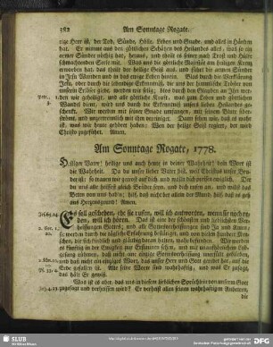 Am Sonntage Rogate, 1778