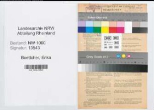 Entnazifizierung Erika Boettcher, geb. 20.10.1916 (Postangestellte)