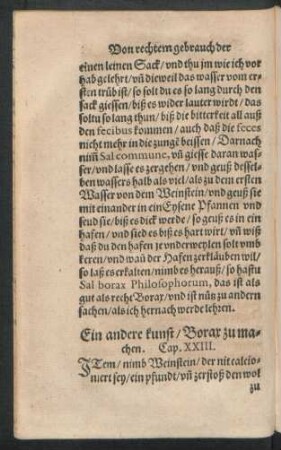 Ein ander kunst/ Borax zu machen. Cap. XXIII.