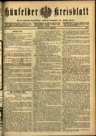 Ausgabe vom Donnerstag, den 26. September 1912.
