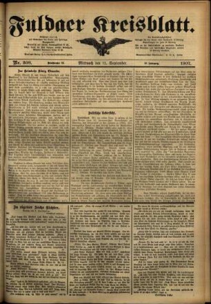 Ausgabe vom Mittwoch, den 11. September 1907.