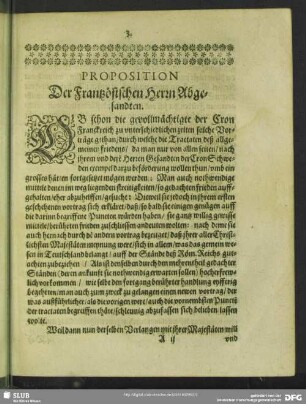 Proposition Der Frantzösischen Herrn Abgesandten