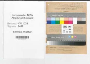 Entnazifizierung Walther Fimmen , geb. 10.04.1885 ()