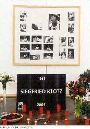 Gedenkarrangement zum Tod des Malers Siegfried Klotz