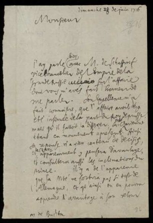Brief von Gottfried Wilhelm Leibniz an Christoph Enoch Buchta