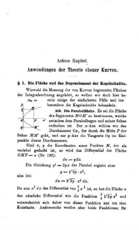 Achtes Kapitel. Anwendungen der Theorie ebener Kurven.