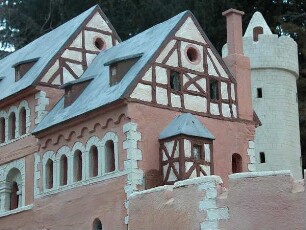 Ballenstedt - Burg Anhalt als Modell : Miniaturnachbau der Burg Anhalt. Aufgenommen in Ballenstedt
