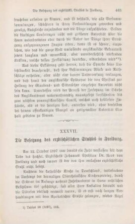 463-465 Die Besetzung des erzbischöflichen Stuhles in Freiburg