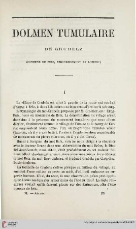 N.S. 9.1864: Dolmen tumulaire de Crubelz, (Commune de Belz, arrondissement de Lorient)
