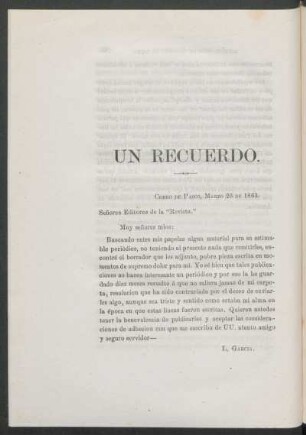 Un recuerdo.
