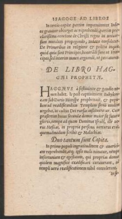 De Libro Haggaei Prophetae.