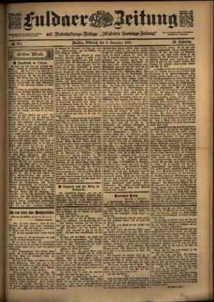 Erste Ausgabe vom Mittwoch, den 06. November 1901.