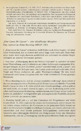 27: "Eine Lanze für Caesar", [2] - eine überflüssige Metapher : eine Antwort an Heinz Munding (MDAV 2/83)