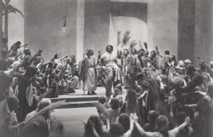 Passionsspiel Oberammergau 27.09.1934 zum 300-jährigen Jubiläum der Festspiele. Szene "Einzug in Jerusalem"
