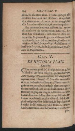 Cap. V. De Historia Plantarum.