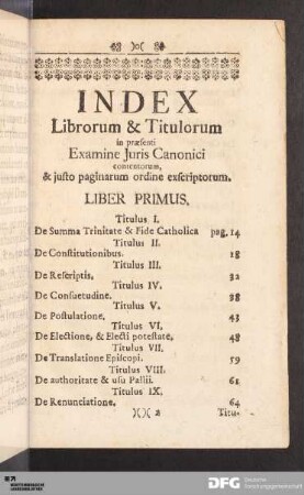 Index Librorum & Titulorum