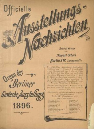 1896: Officielle Ausstellungs-Nachrichten : Organ der Berliner Gewerbe-Ausstellung 1896
