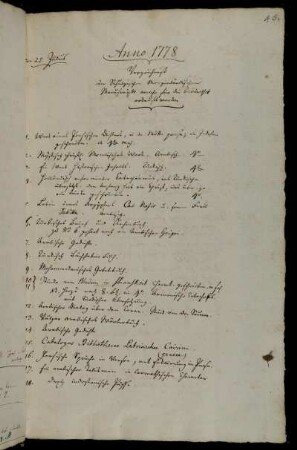Verzeichniß der Schulzischen Morgenländischen Manuscripte welche für die Bibliothek erkauft worden.