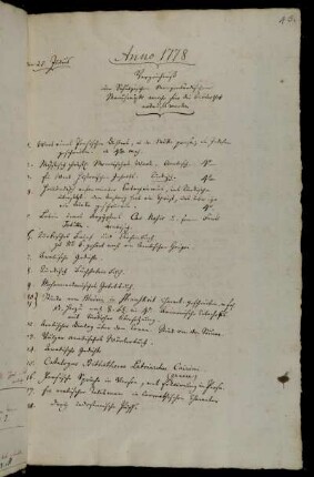 Verzeichniß der Schulzischen Morgenländischen Manuscripte welche für die Bibliothek erkauft worden.