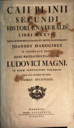 Caii Plinii Secundi Historiæ Naturalis Libri XXXVII., 2[,1]