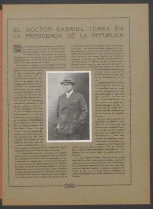 El doctor Gabriel Terra en la Presidencia de la República